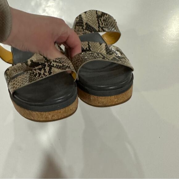 Cole Haan Allesa Grand‎ Platform Wedge Slide Sandals in Roccia Snake Size 11 - Picture 6 of 12